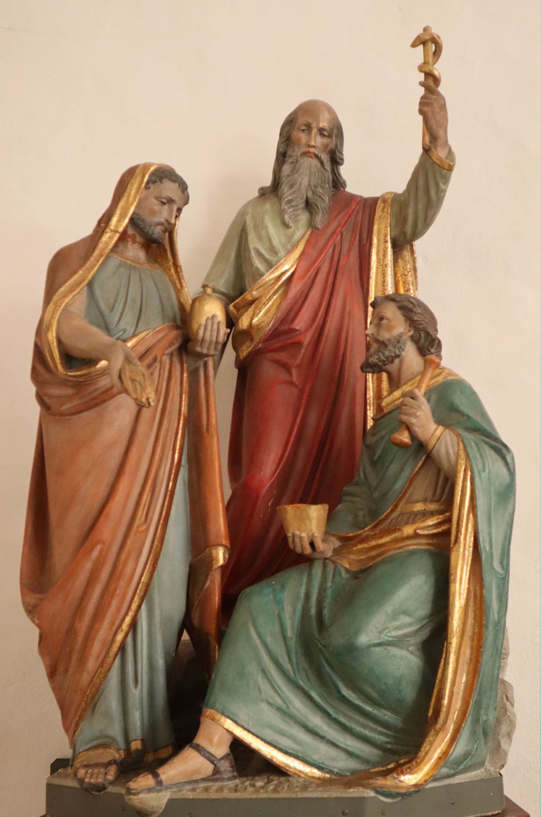 Statuen der „drei heiligen Ärzte” in der Kirche der ehemaligen Abtei Prüm
