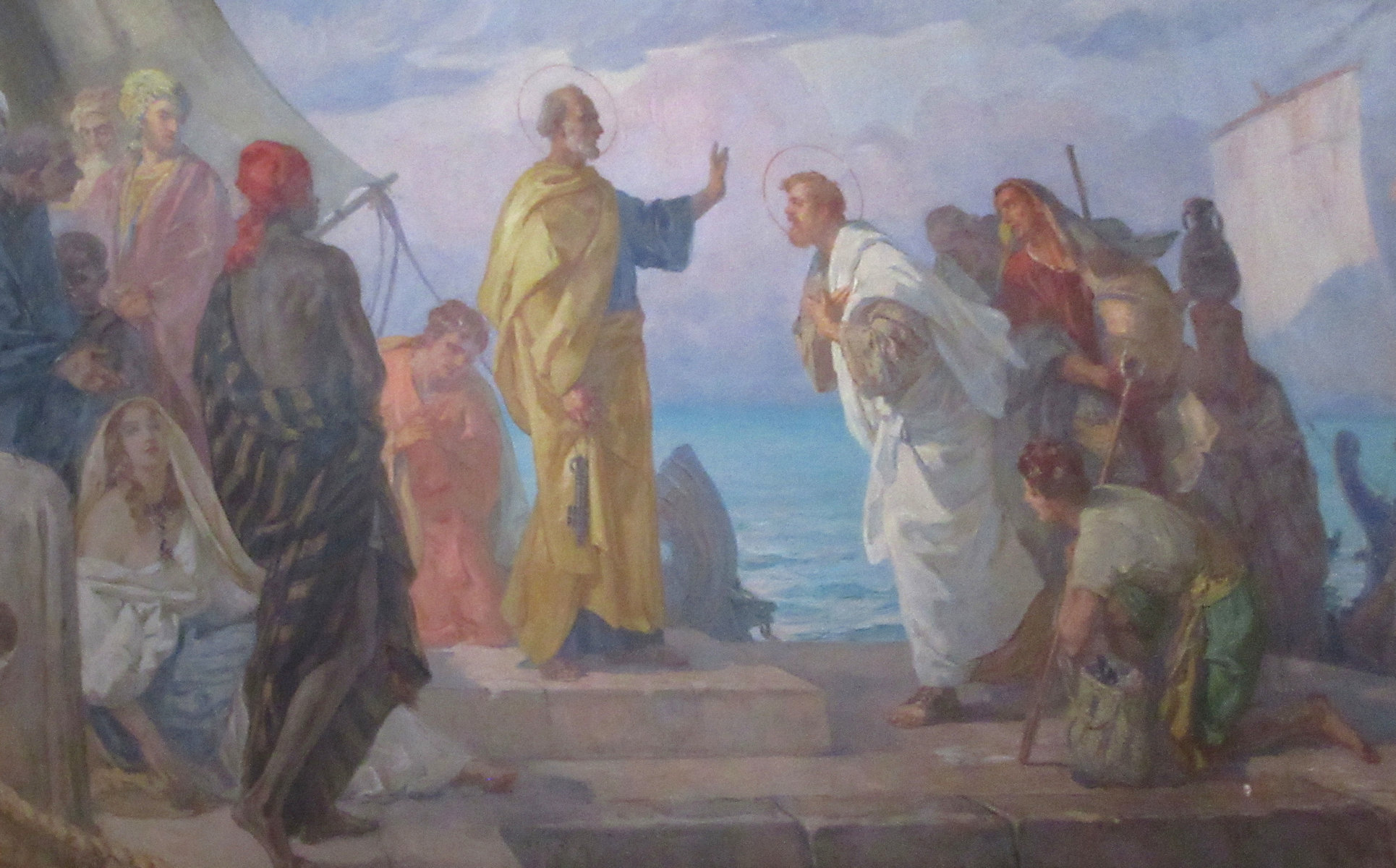 Silvio Galimberti: Petrus sendet Markianos als Glaubensbote nach Syrakusai, 1927, im Dom in Siracusa