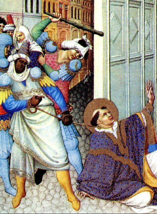 Limburg-Brüder: Das Martyrium des Markus, 1413 - 1416, Buchillustrationen für Karl I. von Savoyen, Les Très Riches Heures du Duc de Berry