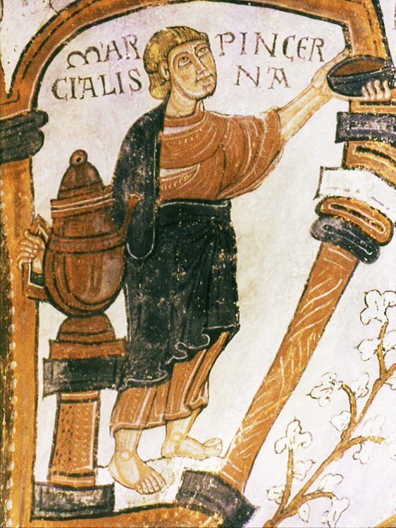 Wandmalerei: Martialis, im Panthéon Royal in der Krypta von San Isidoro in León in Spanien