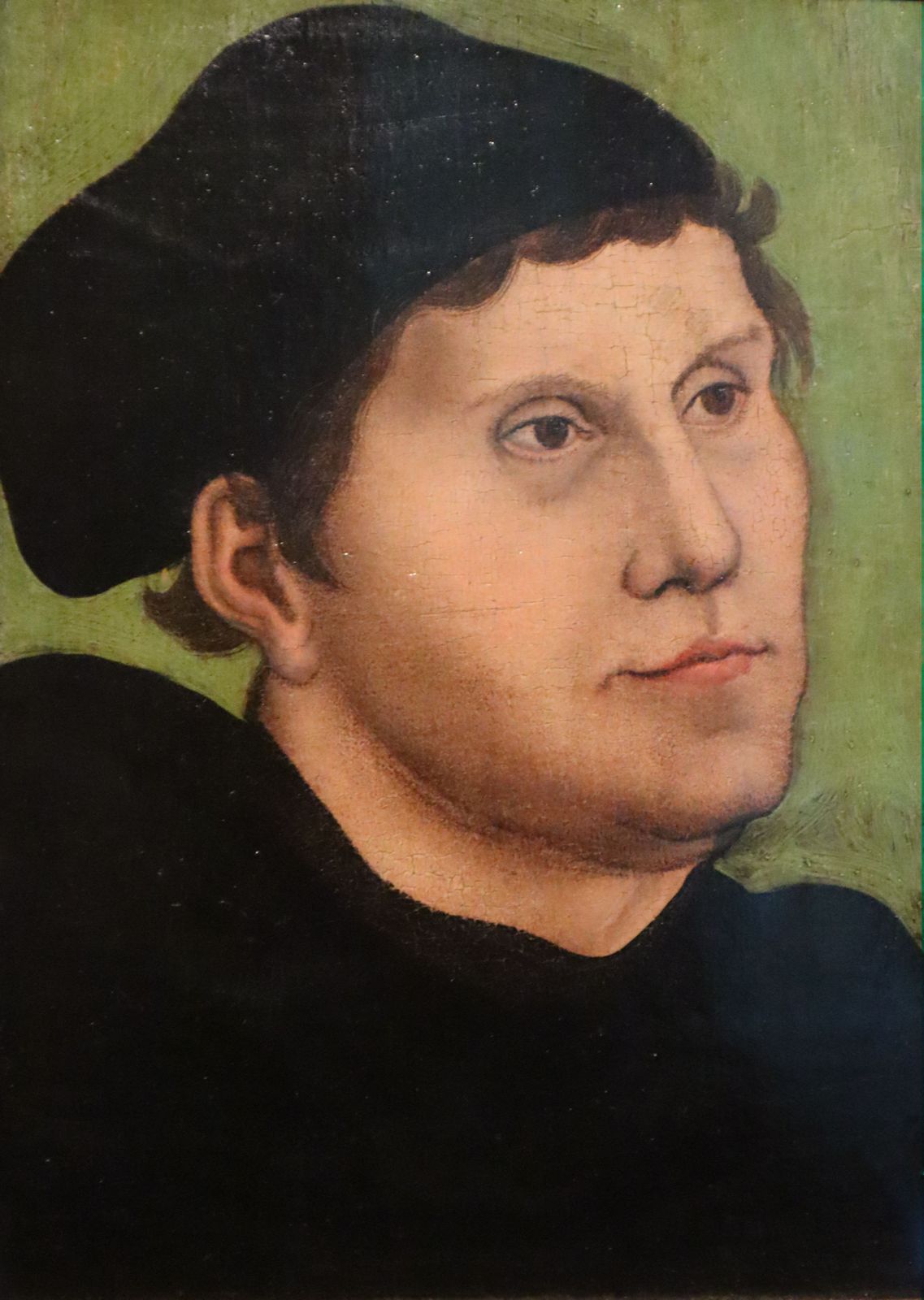 Lukas Cranach der Ältere: Luther mit Doktorhut, um 1520, im Lutherhaus in Wittenberg