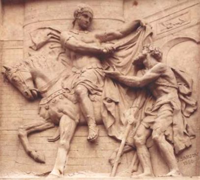 Relief am Justizpalast in Amiens