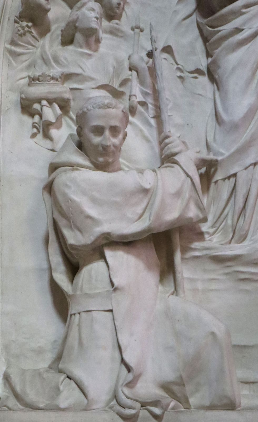 Joseph Vallet: Relief, 1888, am Altar in der Kirche des ehemaligen Klosters in Vertou