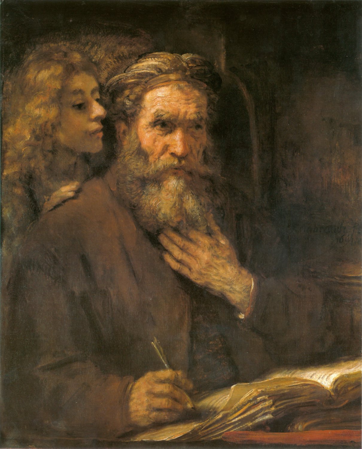 Rembrandt Harmensz van Rijn: Matthäus, 1661, im Louvre in Paris