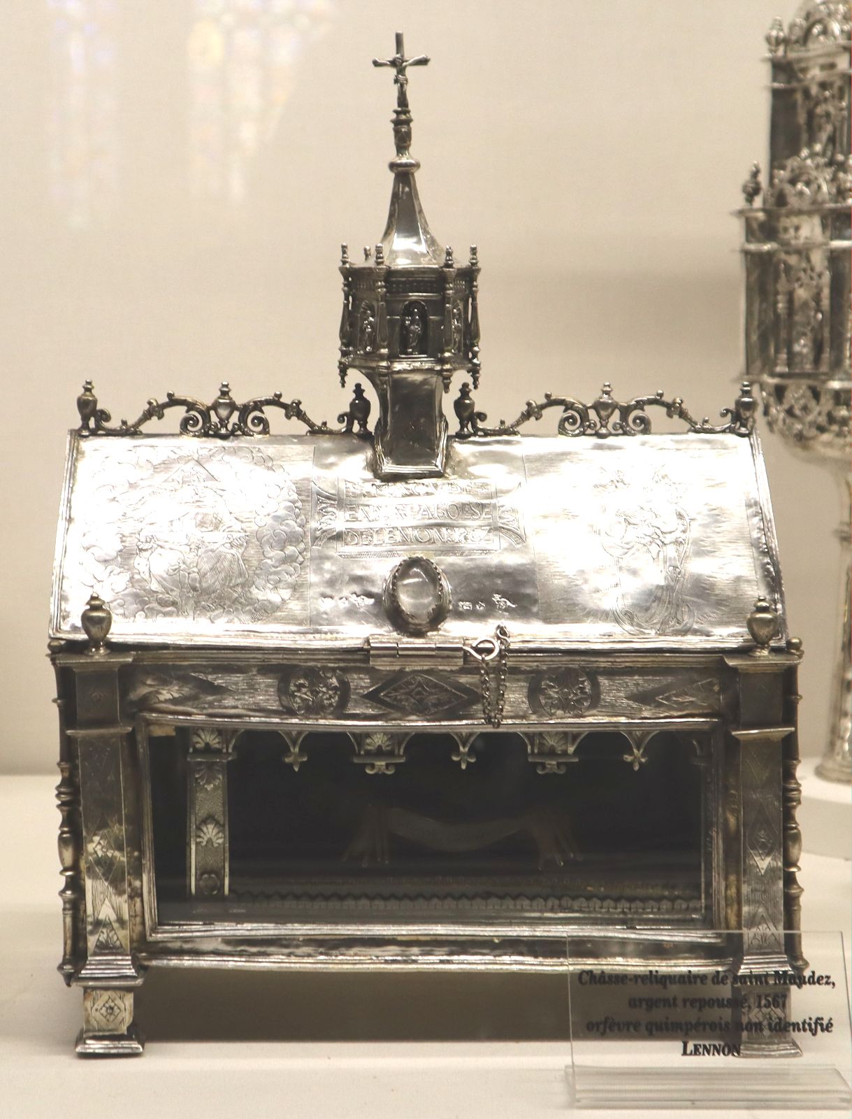 Reliquiar, 1567, in der Pfarrkirche in Pleyben bei Quimper