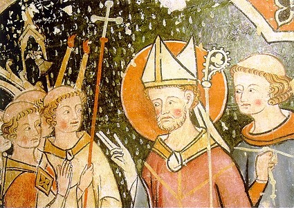 Wandmalerei: Maurilius, in der Kathedrale in Angers