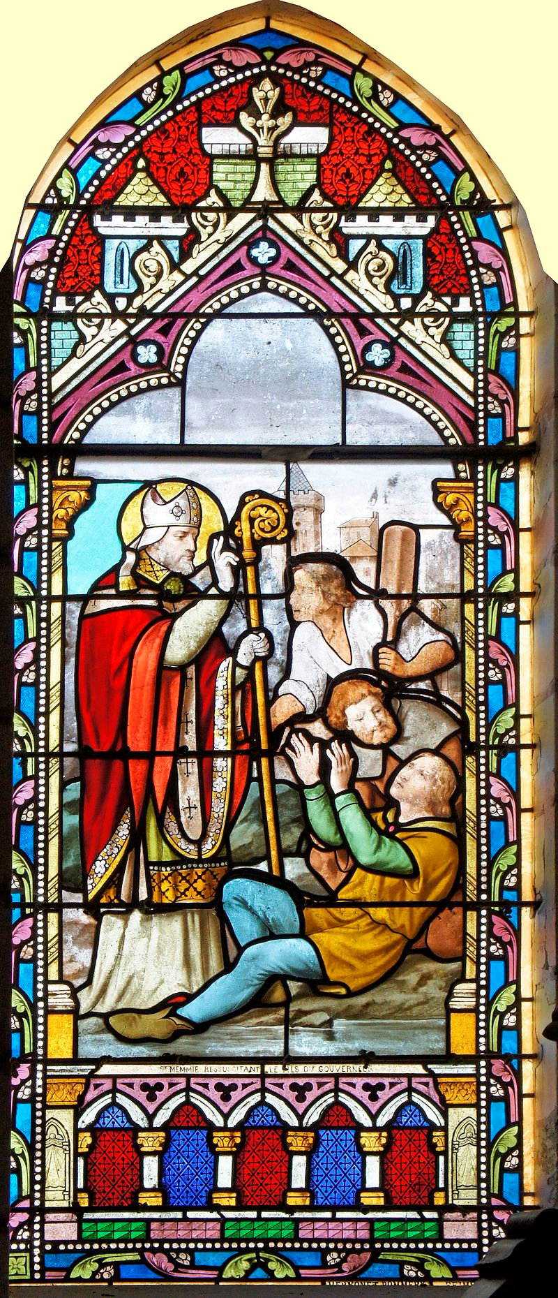 Glasfenster in der Kirche in Sarry bei Châlons-en-Champagne
