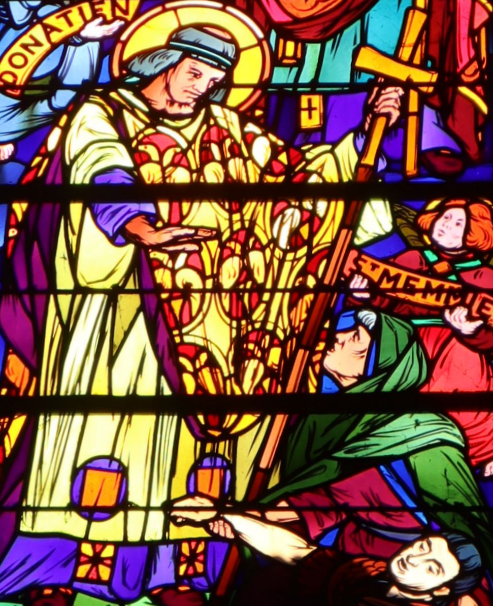 Glasfenster (Ausschnitt), 1892, in der Kathedrale in Châlons-en-Champagne