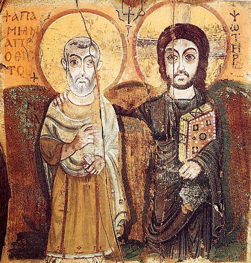 koptische Ikone: Christus und Menas (links), um 550, im Louvre in Paris
