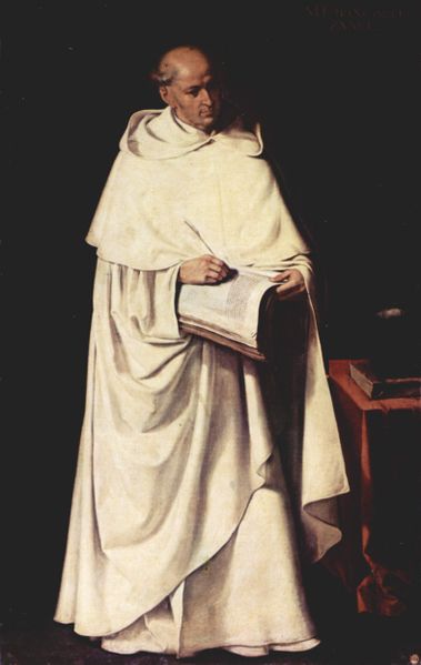Francisco de Zurbarán: Porträt des Mercedariers Fra Francisco Zumel, aus dem Porträtzyklus von Mönchen, um 1633, in der Akademie der schönen Künste von San Fernando in Madrid