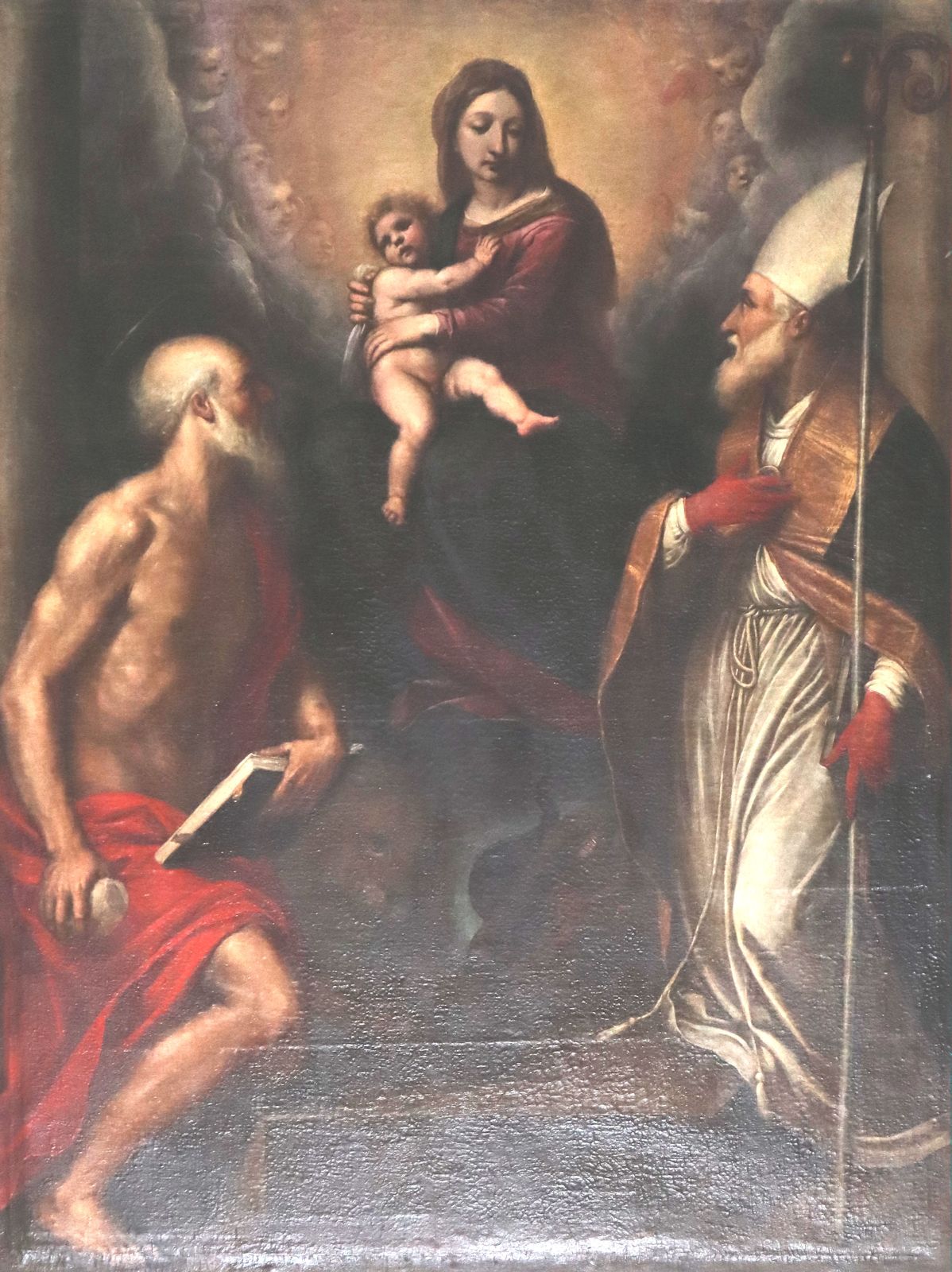 Lodovico Cardi („il Cigoli”): Hieronymus (links) und Mercurialis vor Maria, Altarbild, um 1600, in der Kirche San Mercuriale in Forlì