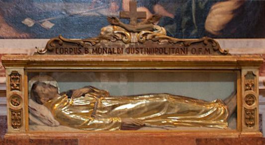 Monaldus' Liegefigur in der Kirche Santa Maria Maggiore in Triest