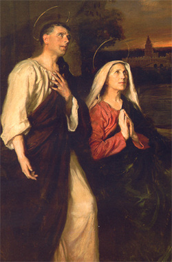 Álvarez de Sotomayor: Ekstase der Monika in Ostia, daneben Augustinus, 20. Jahrhundert, im Augustinerkolleg Valdeluz in Madrid