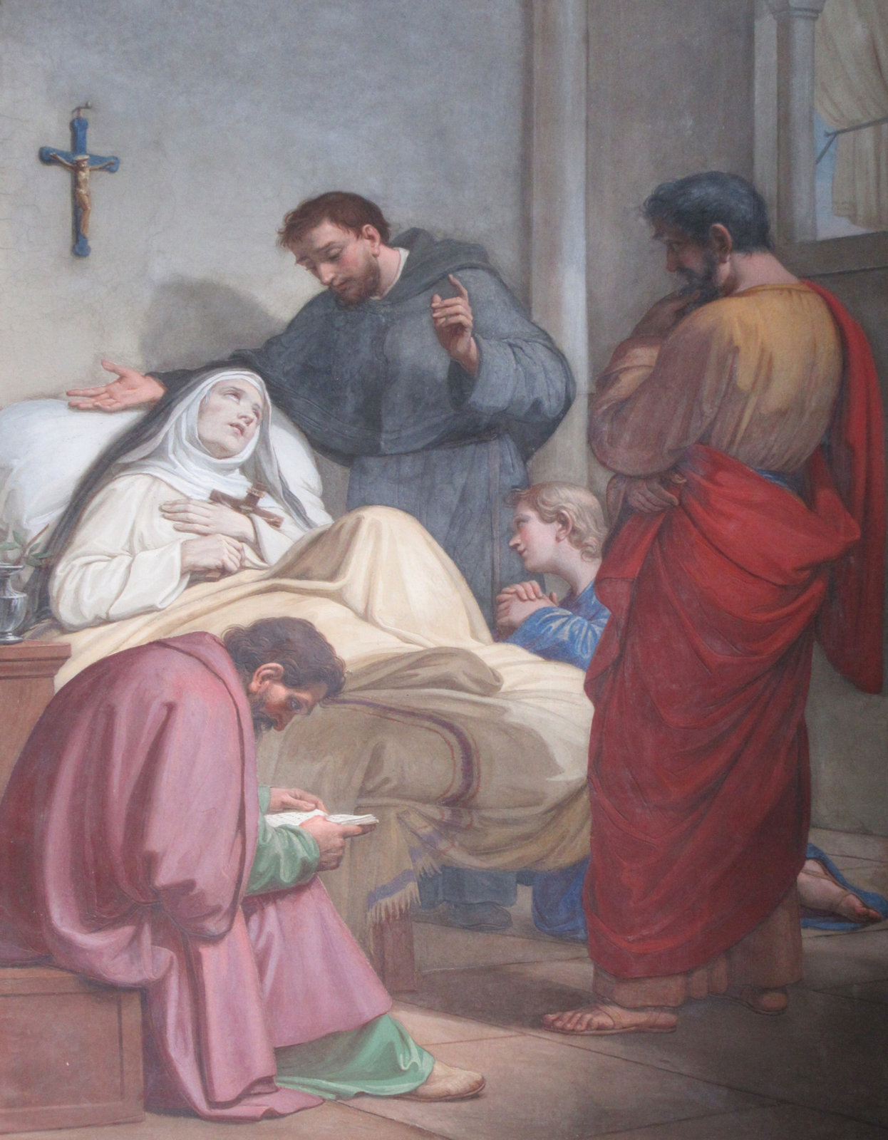 Pietro Gagliardi: Monika stirbt, Fresko, um 1850, in der Kirche Sant'Agostino in Rom