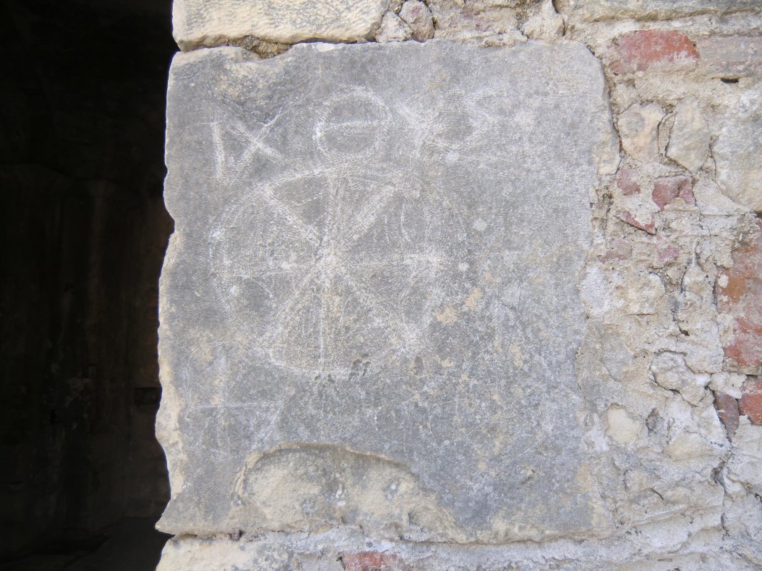 Graffiti, angebliches Original aus der Zeit des Urchristentums („Ichthys”)