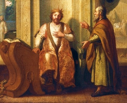 Matthias Scheits: Natan vor König David, 1672