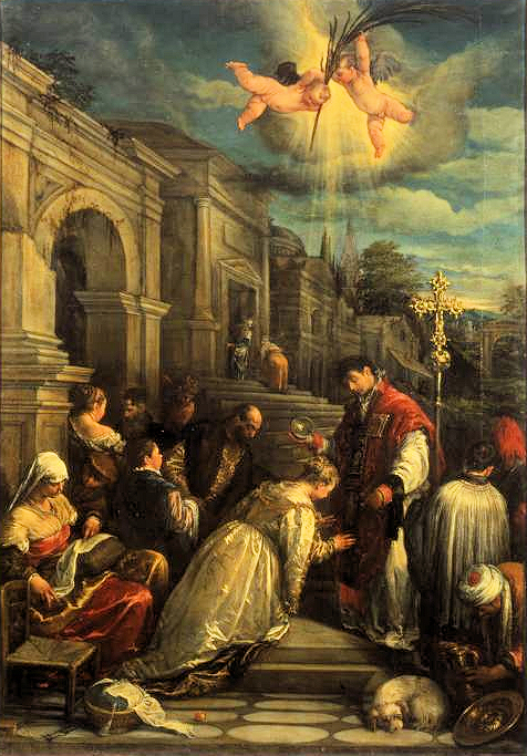 Jacopo Da Ponte „il Bassano”: Lucillas taufe, um 1575, im Museo civico in Bassano del Grappa