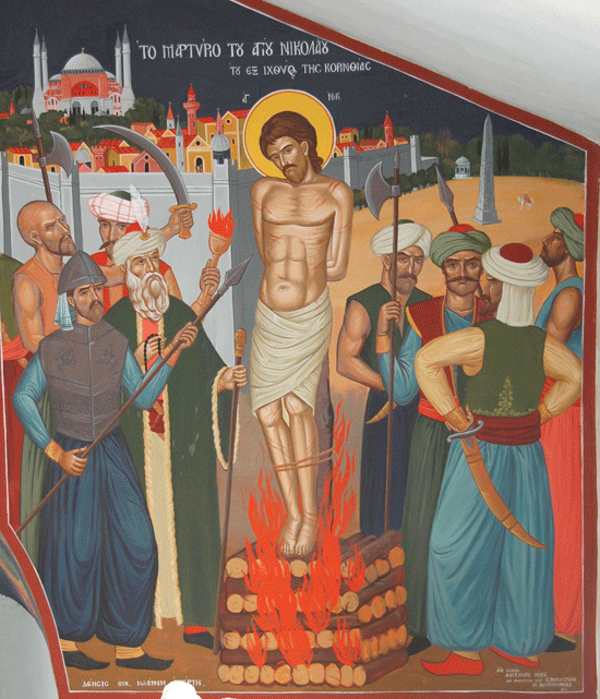 Wandmalerei in der Nikolaus geweihten Kirche in Psari