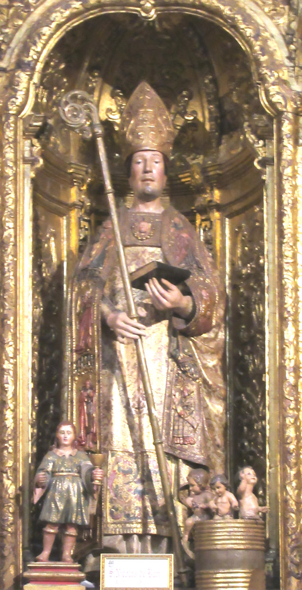 Jose Villanueva: Statue, 1676, am Hochaltar in der Konkathedrale San Nicolás de Bari in Alicante