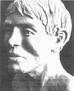 Rekonstruktion von Norberts Kopf nach Messungen an seinem Totenschädel