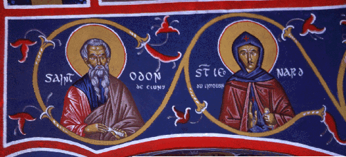 Griechische Ikone: Odo (links) mit Leonhard von Noblat
