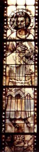 Glasfenster in der Sint Nicolaaskerk in Skarsterlan