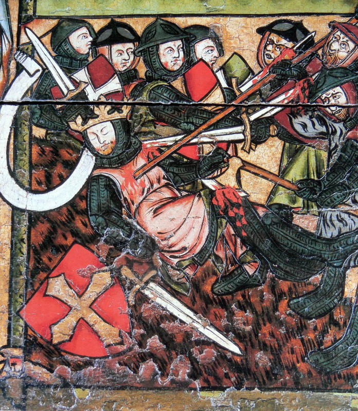 Altarbild: Tod Olavs, 1. Hälfte des 14. Jahrhunderts in Trondheim entstanden