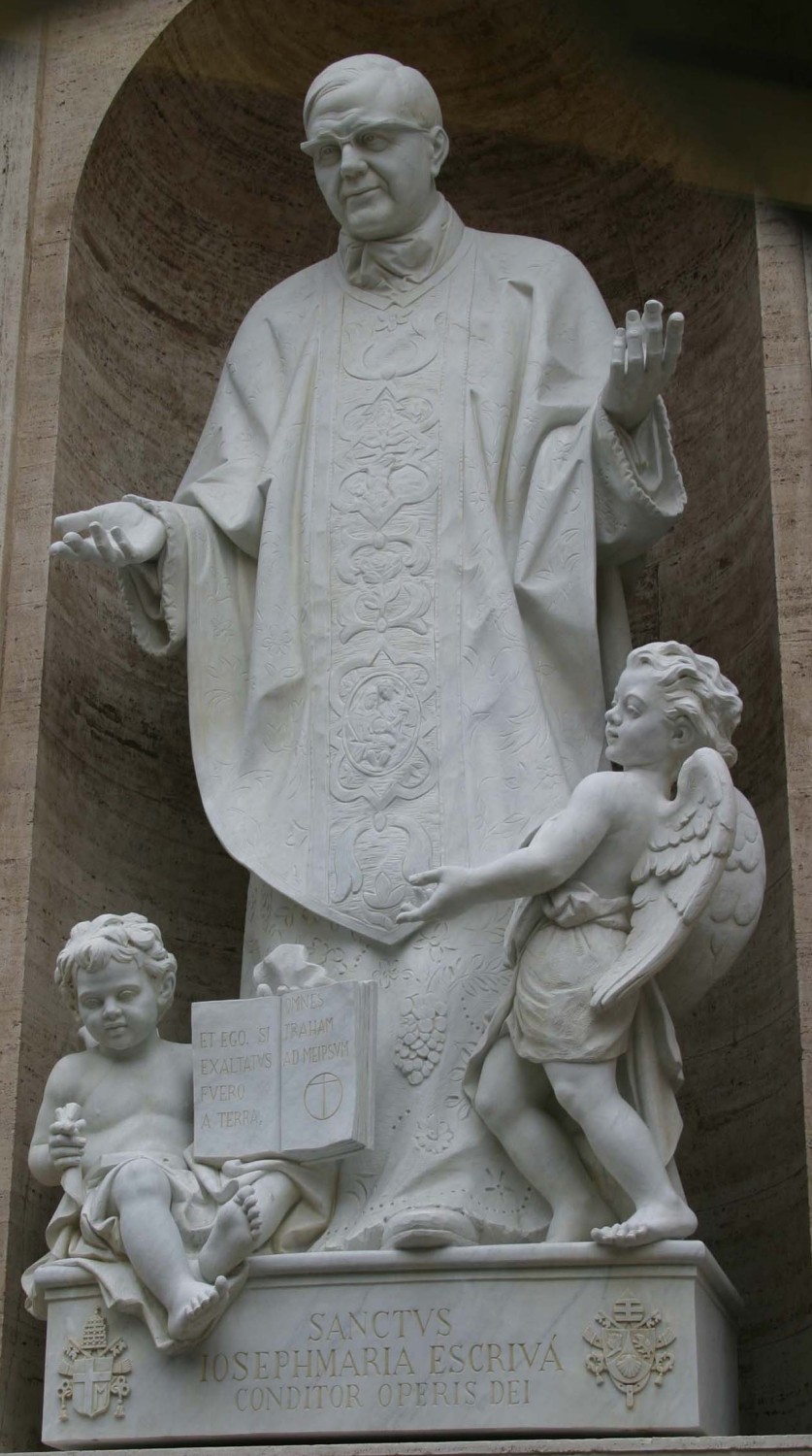 Statue von Opus-Dei-Gründer Josémaria Escrivá de Balaguer am Petersdom in Rom