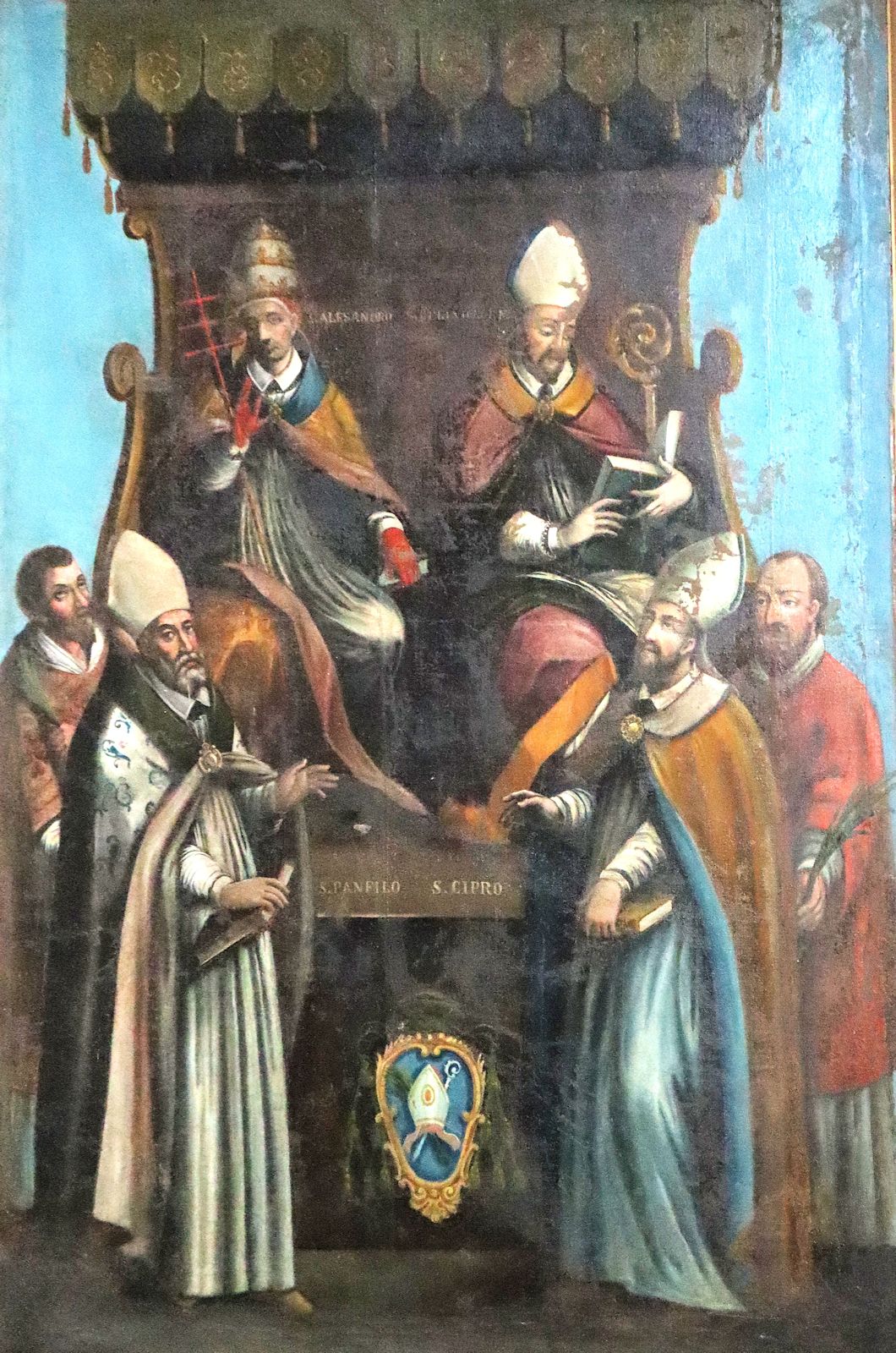 Bild mit Pamphilus (links), in der Kathedrale in Corfinio
