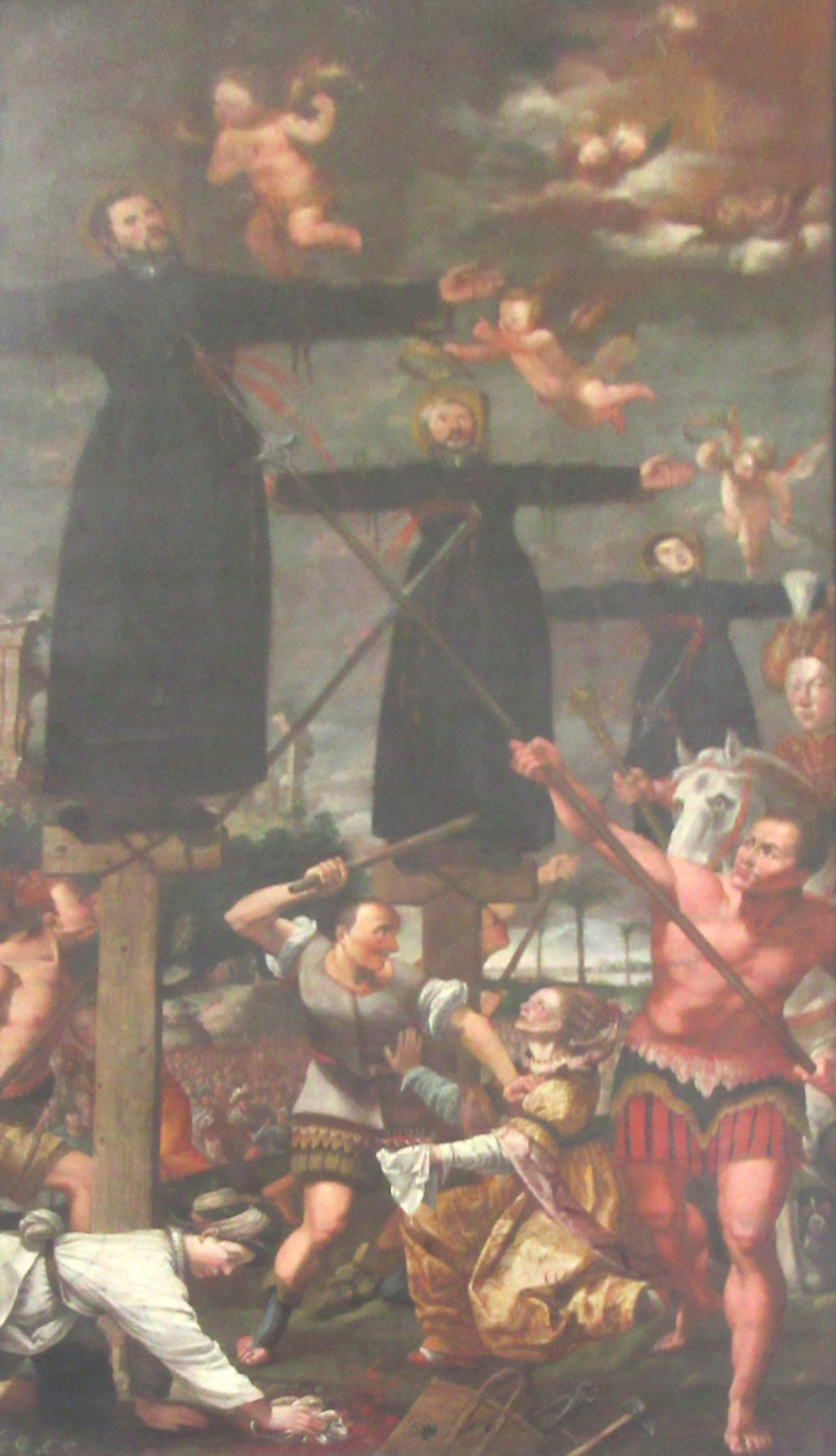 Das Martyrium von Paul Miki, Jakob Kisai und Johannes Soan de Goto, Gemälde in der Jesuitenkirche in Innsbruck