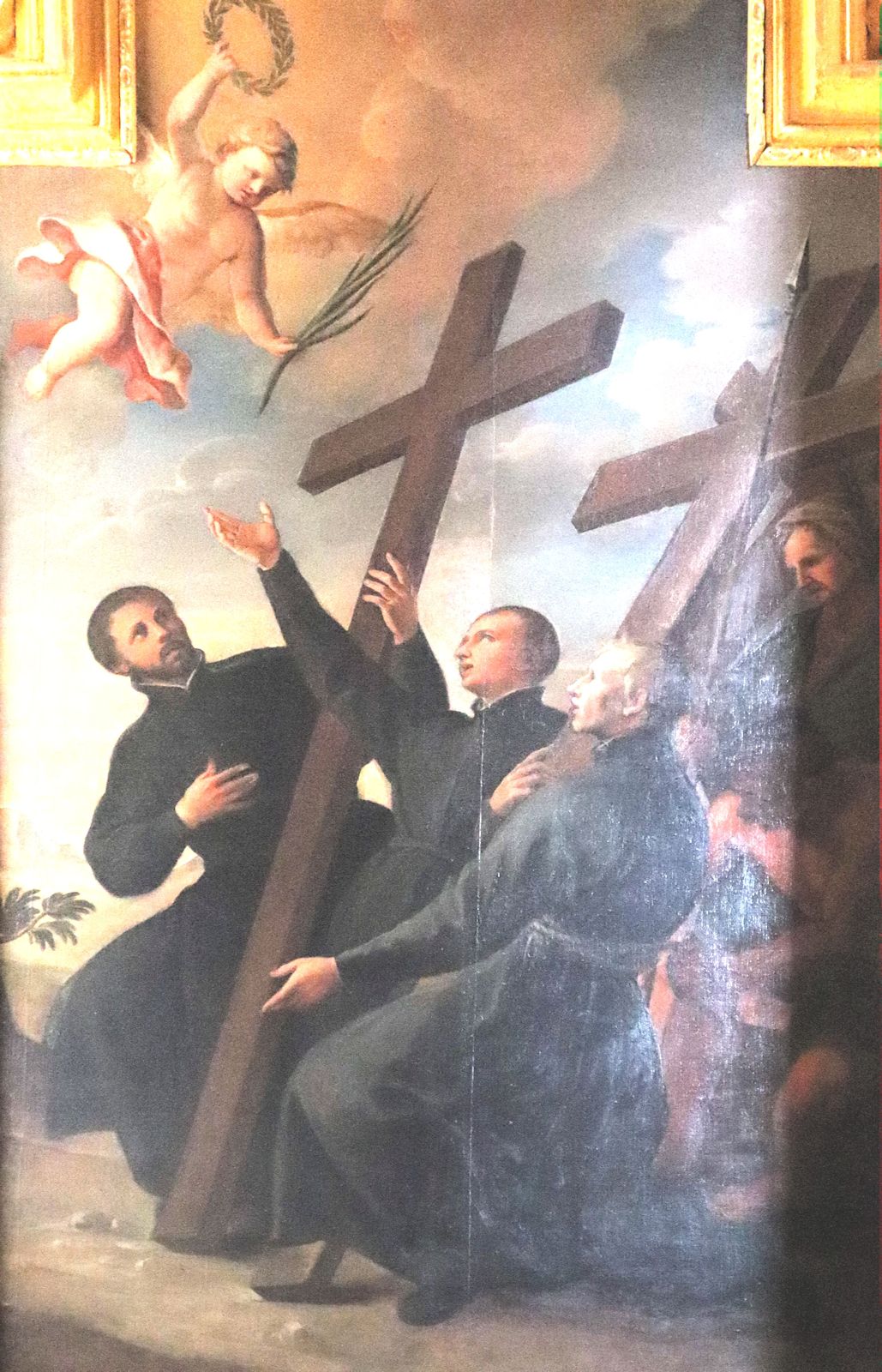 Andrea Pozzo (Werkstatt): Paul Miki und weitere zwei Märtyrer der Jesuiten in Japan, um 1810, in der Jesuitenkirche in Wien