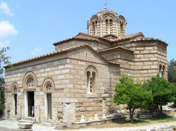 Kirche der heiligen Apostel, im 10. Jahrhundert über einer kreisförmigen heiligen Quelle in der ehemaligen (griechischen) Agora von Athen erbaut