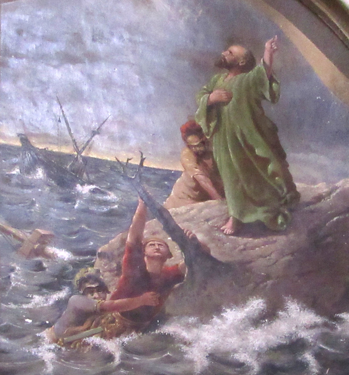 Bartolo Sisino: Paulus' Schiffbruch, 1916, in der Kirche San Paolo in Palazzolo Acreide auf Sizilien