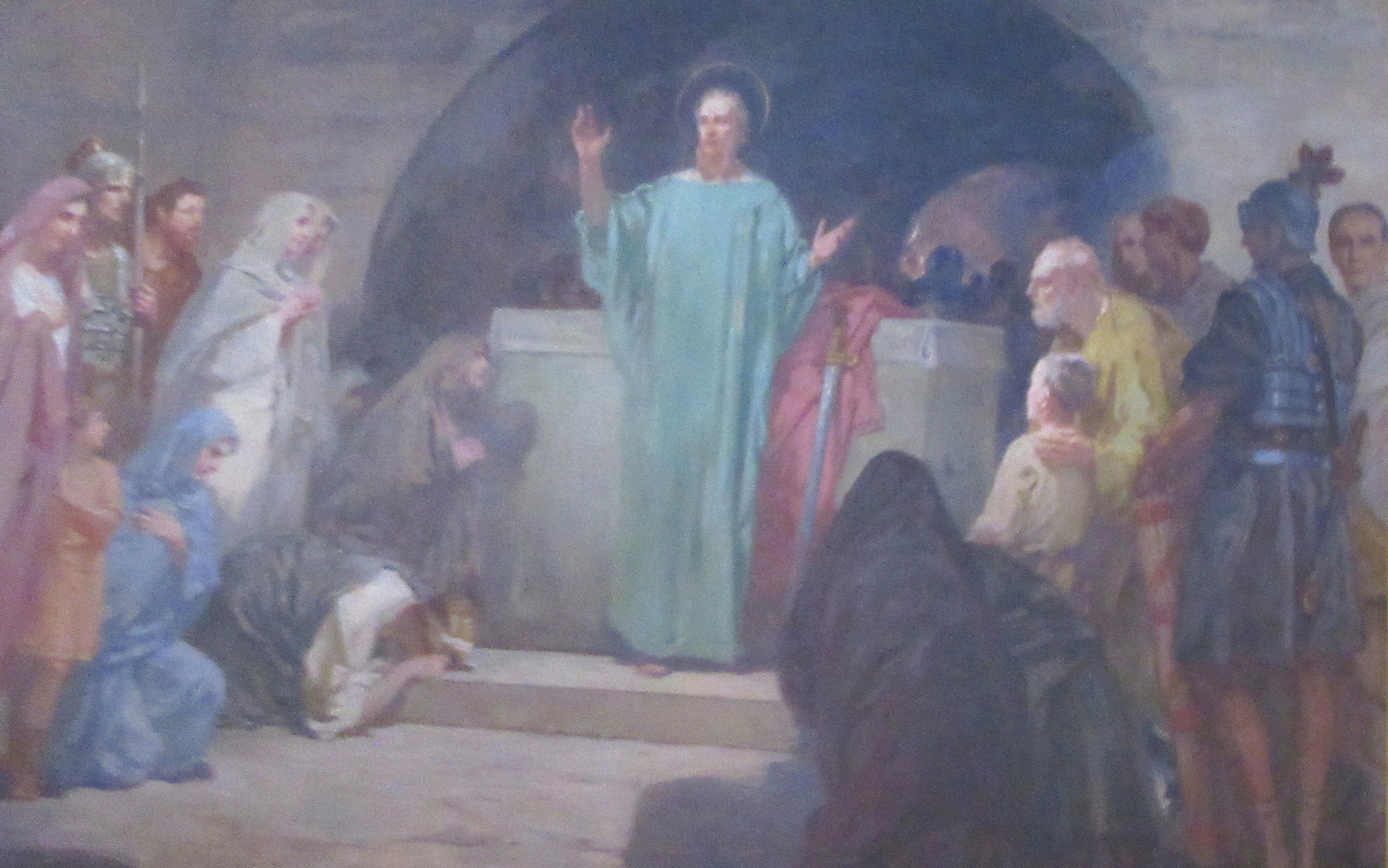 Silvio Galimberti: Paulus predigt in Syrakusai, 1927, im Dom in Siracusa