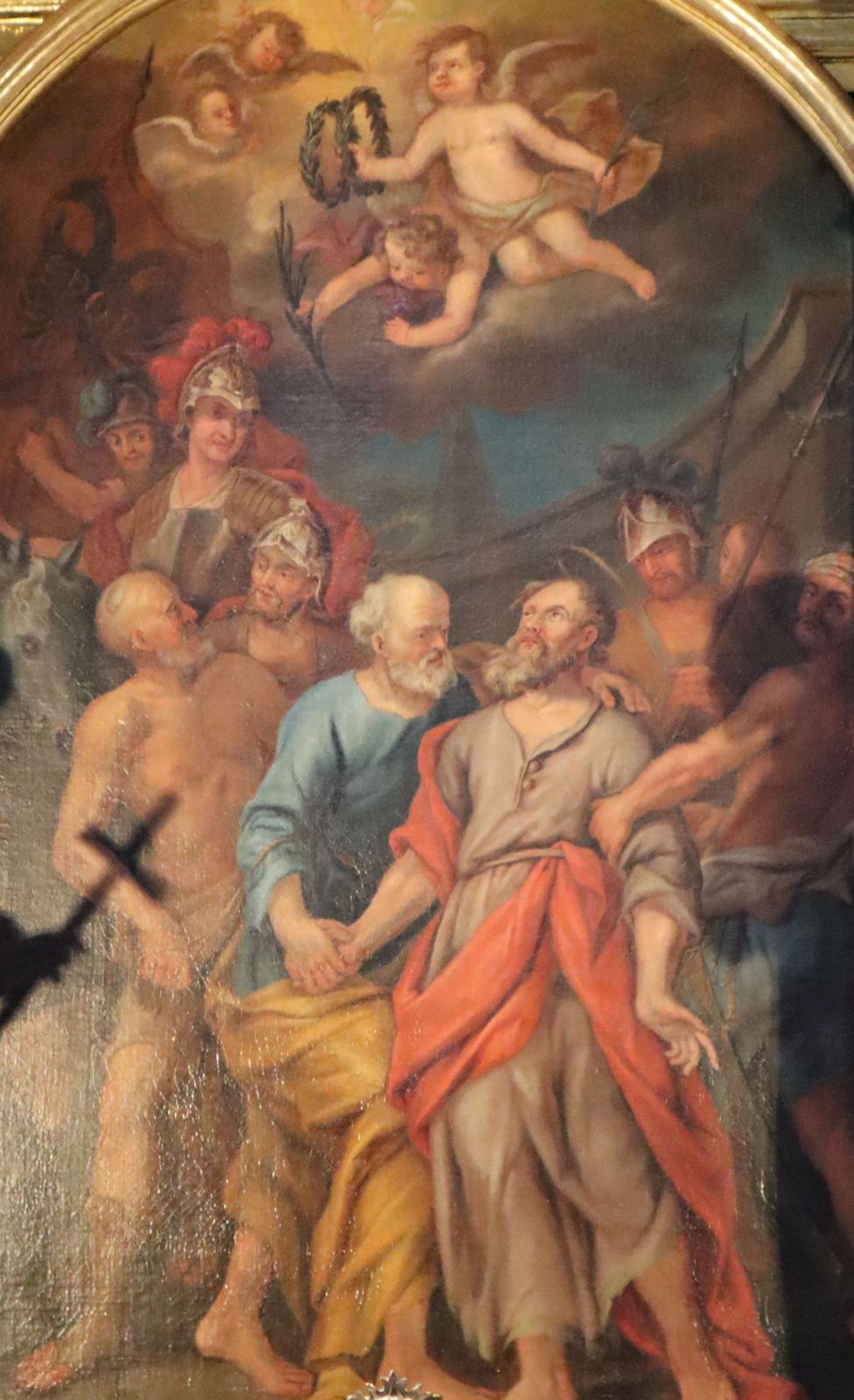 Peter Rüggenberg: Abschied des Paulus von Petrus: Altarbild, 1722 im Neumünster in Würzburg