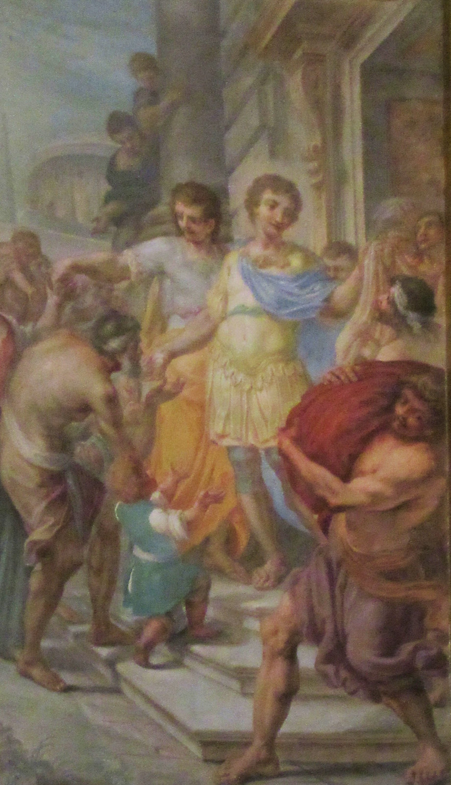 Fresko: Das Martyrium von Johannes und Paulus, 18. Jahrhundert, in der Kirche Santi Giovanni e Paolo in Rom