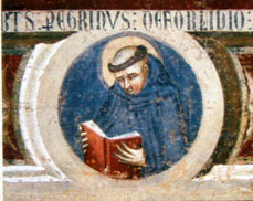 Älteste Darstellung von Peregrinus in der Servitenkirche in Siena