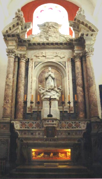 Schrein mit dem Leichnam von Pedro Claver in der Kathedrale in Cartagena