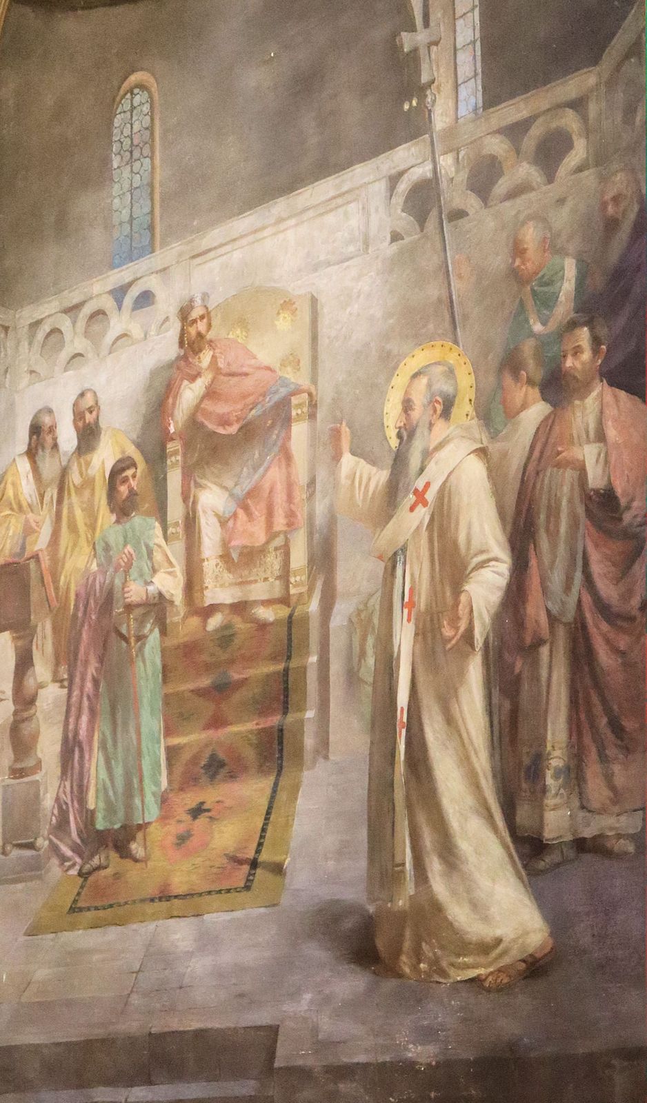 Tommaso dal Pozzo: Petrus Damiani vor König Heinrich IV., 1898/1899, Fresko in der Kathedrale in Faënza