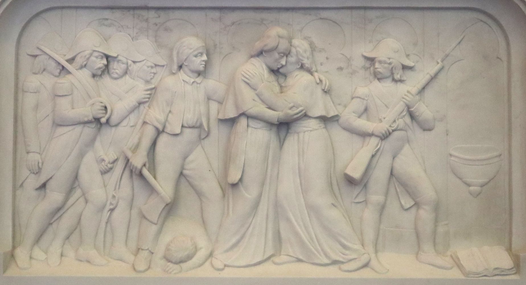 Relief: Petrus Ludwig de la Rochefoucauld-Bayers und sein Bruder == Franziskus Joseph de la Rochefoucauld-Bayers vor der Hinrichtung, in der Kathedrale in Saintes