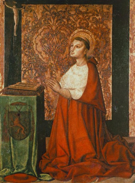 unbekannter Meister aus Avignon: Vision des Peter von Luxembourg, um 1450, im Musée Calvet in Avignon