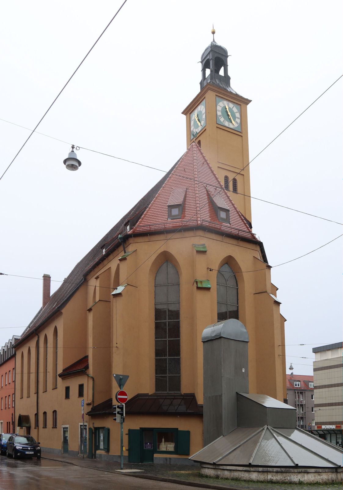 Kirche St. Jakob, in der 1521 der erste evangelische Gottesdienst in Augsburg abgehalten wurde, ab 1633 evangelische Pfarrkirche