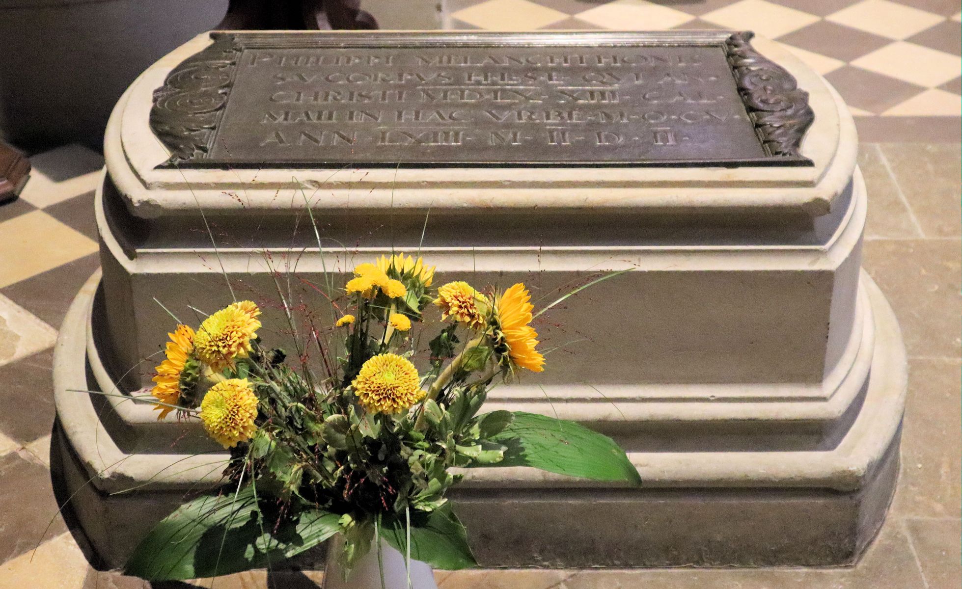 Melanchtons Grab in der Schlosskirche in Wittenberg