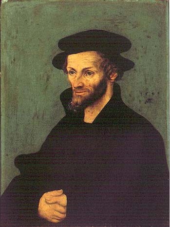 Lukas Cranach der Ältere; Portrait, 1543, in der Galleria degli Uffizi in Florenz