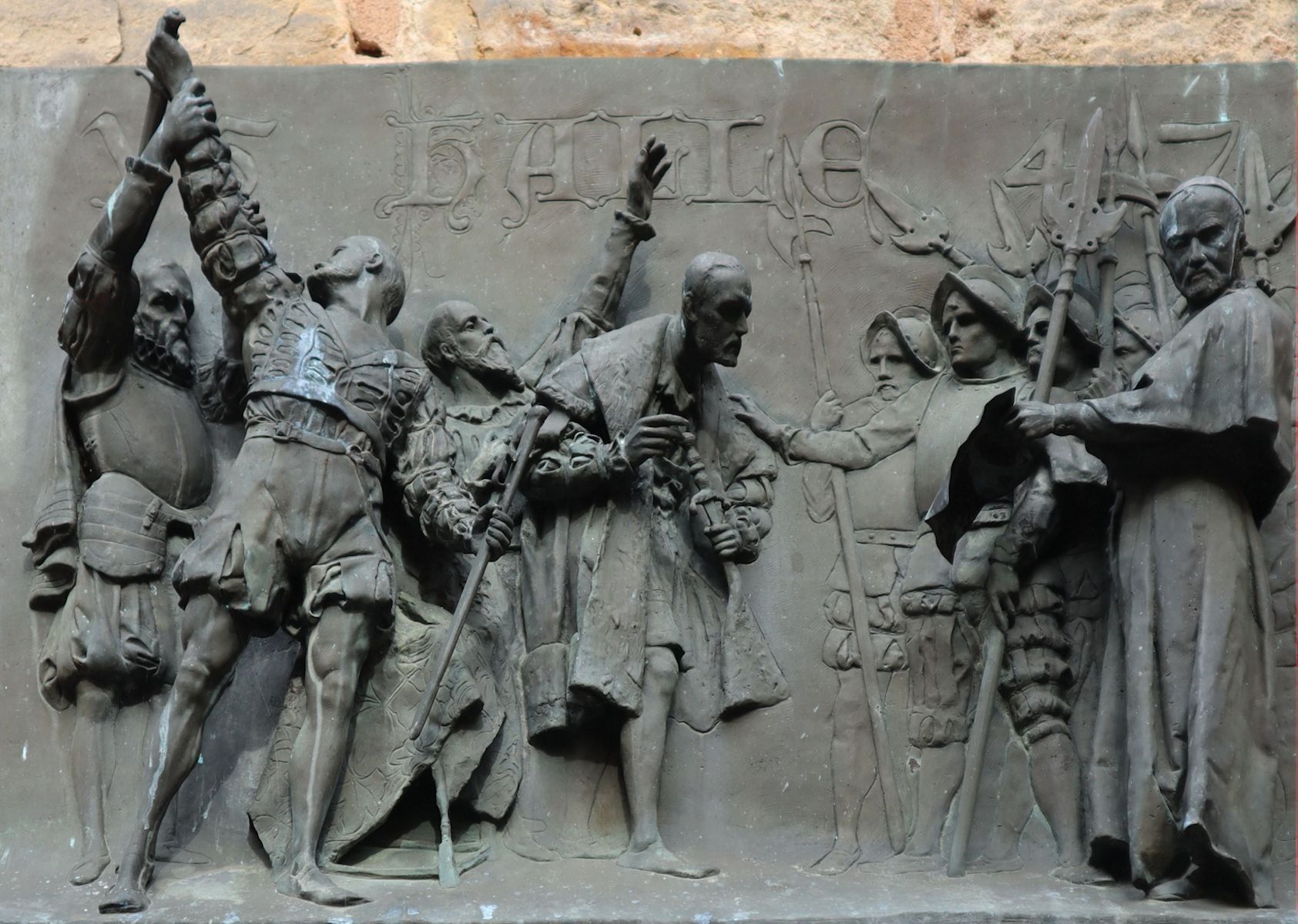 Relief: Philipps Gefangennahme, an der Martinskirche in Kassel