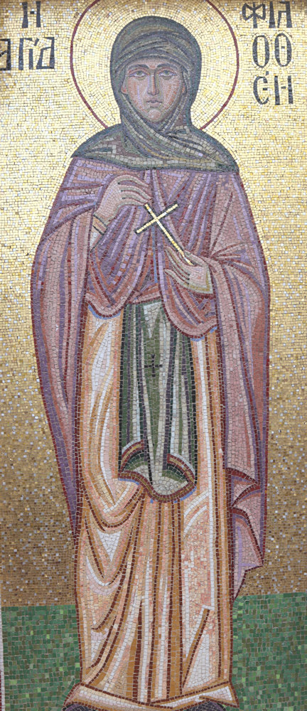 Mosaik am Katholikon des Klosters Kaliviani bei Mires