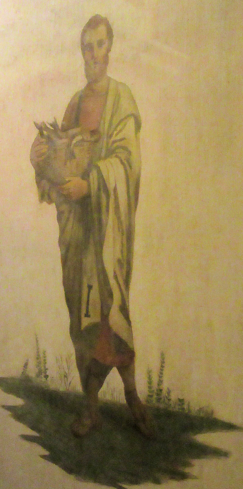 Luigi Carimini: Fresko im Stil der Fresken in römischen Katakomben, 1869-71, in der Krypta der Kirche Ss. Dodici Apostoli in Rom