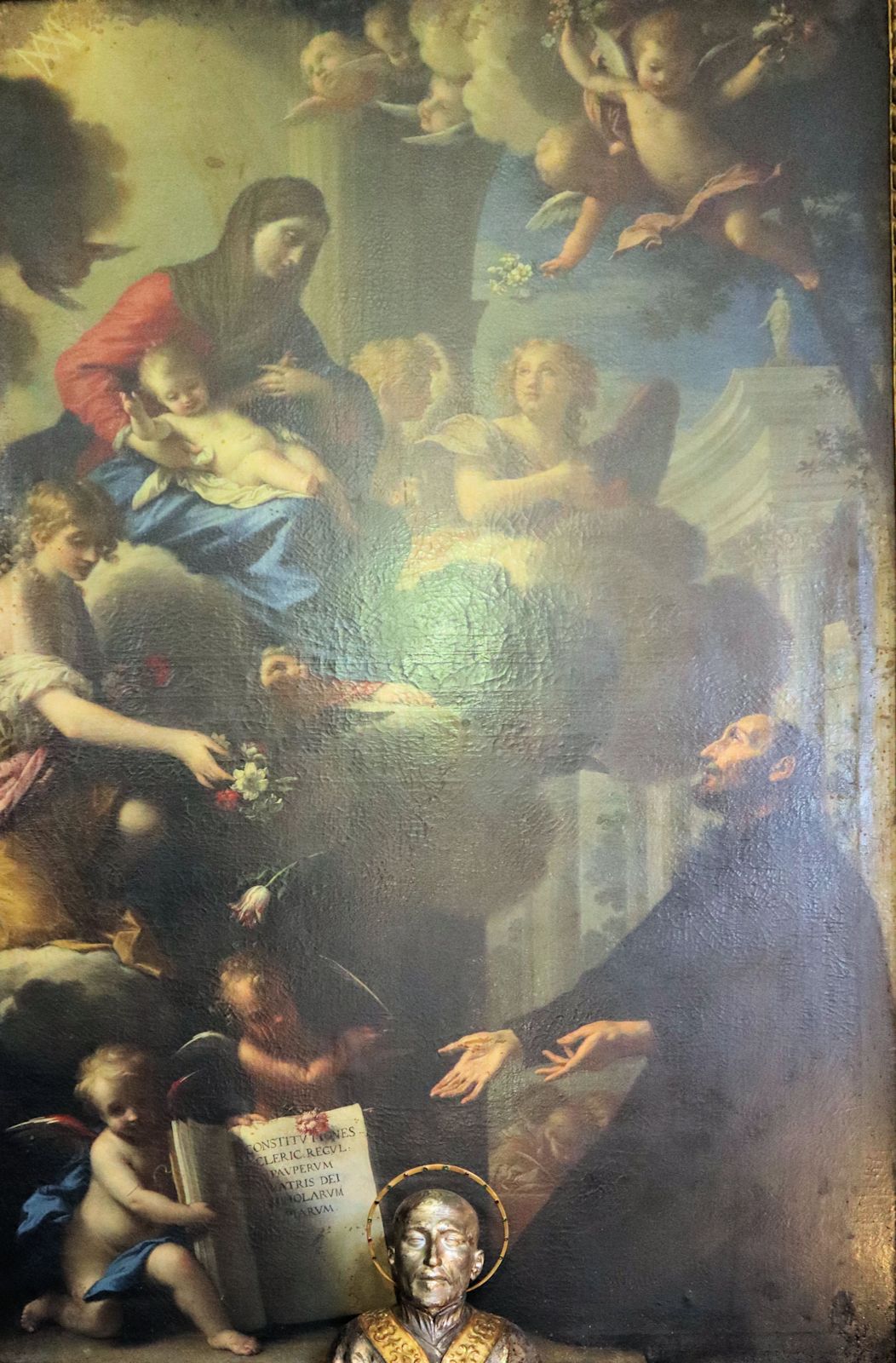 Antonio Franchi: Maria übergibt Joseph die Ordensregel, Altarbild, um 1700, in der Kirche San Giovannino degli Scolopi in Florenz