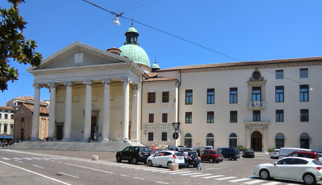 Kathedrale in Treviso, erneuert um 1750, Fassade von Francesco Bomben, 1836