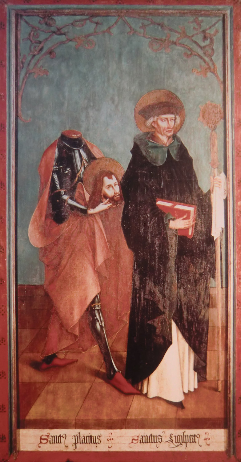 Ivo Strigel: Sigisbert og Placidus, alterbilde (1489), i museet i klosteret Disentis © Joachim Schäfer - Ökumenisches Heiligenlexikon